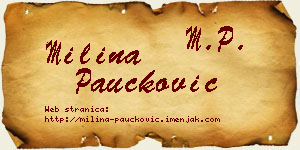 Milina Paučković vizit kartica